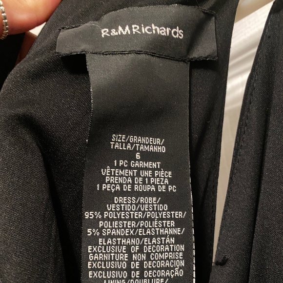 R&M Richards Womens Long Beaded Waist Gown Prom Dress Black Size 6 - Picture 2 of 7